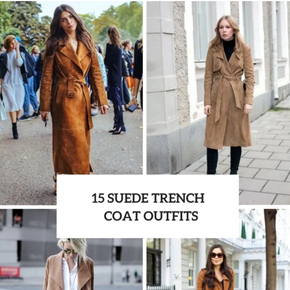 Solitaire Jackets Coats Long Faux Suede Trench Poshmark